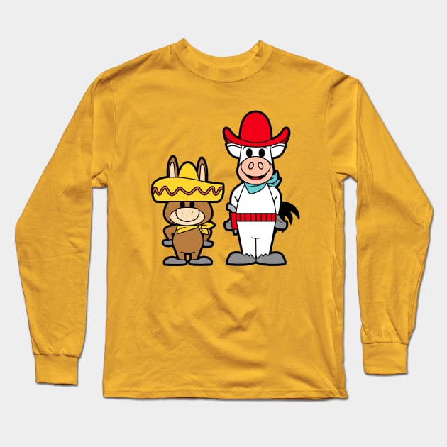 Quick Draw Mcgraw and Baba Looey Long Sleeve T-Shirt by nataliawinyoto
